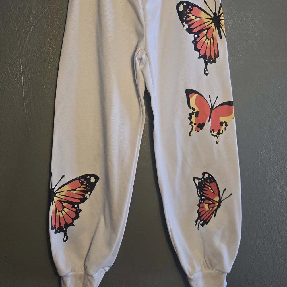 Girls *Tik Tok Famous* Soly Hux Butterfly Print Sweatpants | Size 8